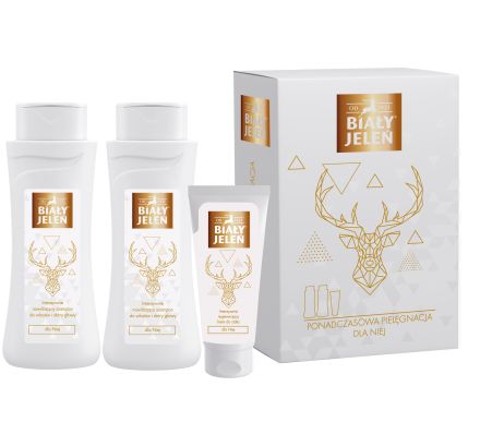 Zestaw Ponadczasowa Pielęgnacja dla Niej BIAŁY JELEŃ (300ml+300ml+75ml)